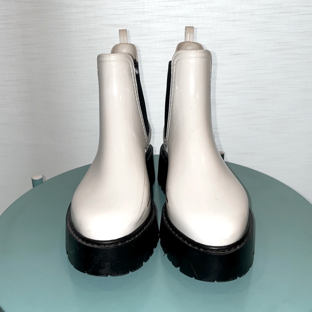 ASOS White Platform Plastic Chelsea Boots Size 8 - Picture 5 of 7
